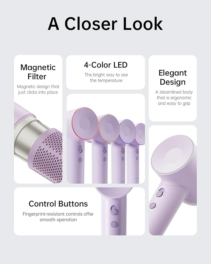 Laifen Hair Dryer SE, 200 Million Negative Ionic Blow Dryer - Image 8
