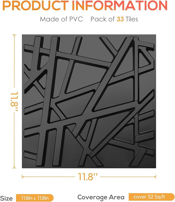 LEVOWAY 33 Pack 3D Wall Panels for Interior Wall Decor, Wall Covering Panles - Image 5