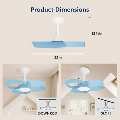 FANX 22 Inch Ceiling Fan with Light and Remote, Quiet DC Motor, Dimmable LED - Image 8