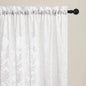 Curtains Sheer White Curtain Panels Boho Farmhouse Drapes with Vintage Floral Pattern 45" Short Length Rod Pocket for Bedroom Living Room Windows French Elegance 3D Relief, Set of 2 (52" Wide Each)