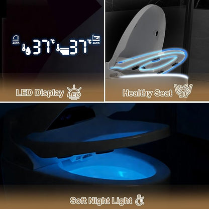 Smart Toilet Bidet with Auto Open Close, One Piece Bidet Toilet with Bidet - Image 6