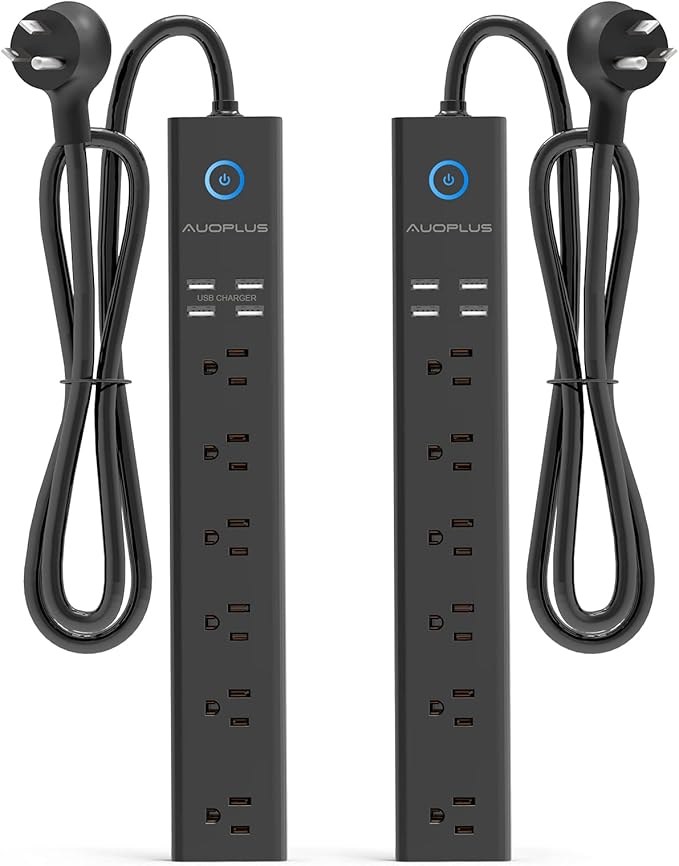 2 Pack Power Strip Surge Protector by AUOPLUSOFFICIAL