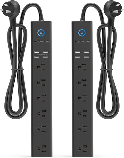 2 Pack Power Strip Surge Protector by AUOPLUSOFFICIAL