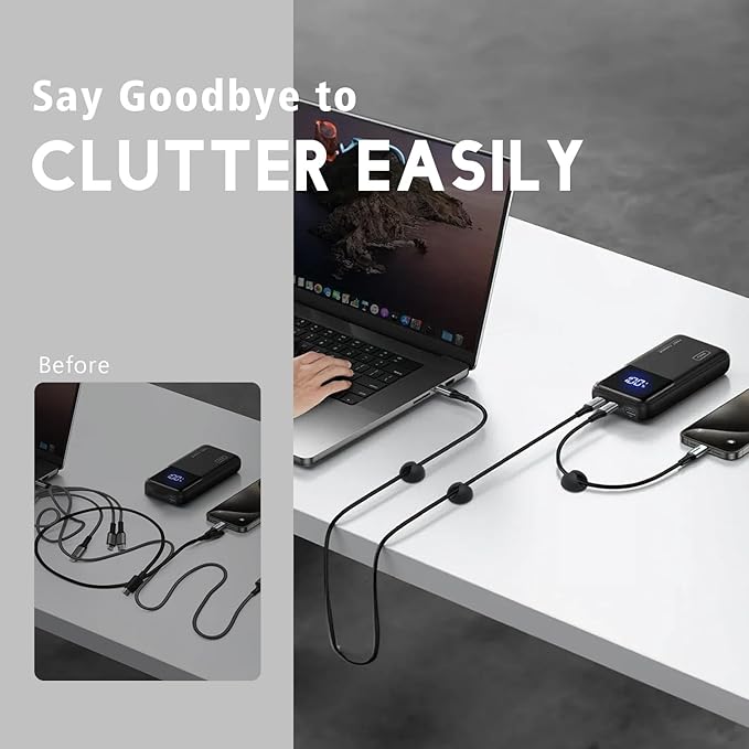 SmiLife Cable Clips Phone Cord Holder, Charger Cord Organizer, Cable Management - Image 4