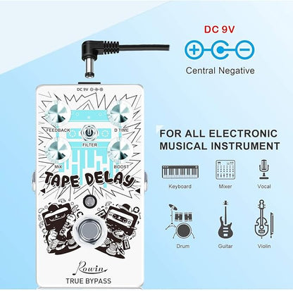 Rowin Tape Delay Guitar Pedal - Image 4
