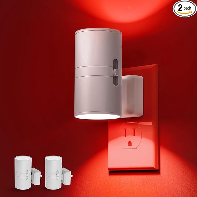 L LOHAS LED Night Light, LED Nightlights, Light Sensor, Steep Aid Red, Dimmable by LLOHASLED