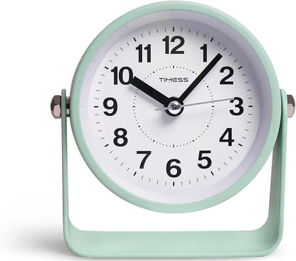 TIMESS Analog Alarm Clock, Silent Non-Ticking Quartz Movement, Battery-Operated - Image 2