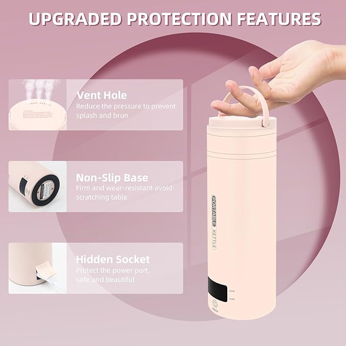 Travel Electric Kettle Portable Small Mini Tea Coffee Kettle Water Boiler - Image 6