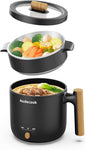 Audecook Hot Pot Electric with Steamer, 1.8L Portable Mini Travel Cooker by Audecook