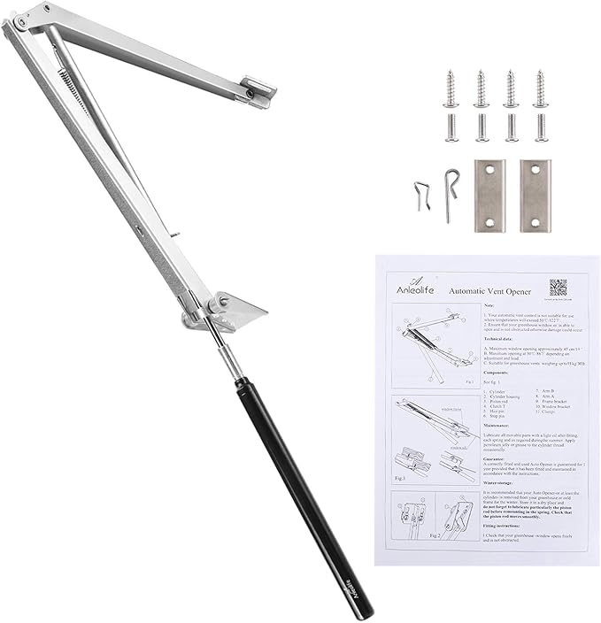 A ANLEOLIFE Automatic Roof Vent Opener Greenhouse Accessories Solar Window - Image 6