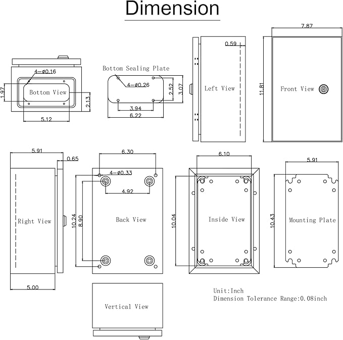 VEVOR NEMA Steel Enclosure 12×8×6, NEMA 4X Steel Electrical Box, IP66 - Image 9