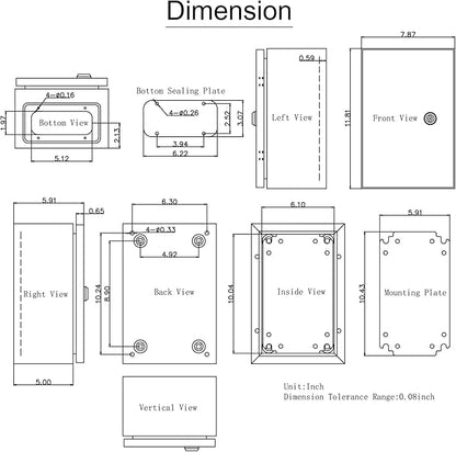 VEVOR NEMA Steel Enclosure 12×8×6, NEMA 4X Steel Electrical Box, IP66 - Image 9