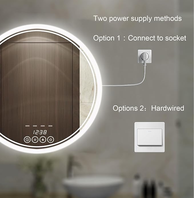 Wall-Mounted Round Bathroom Mirror - Image 8