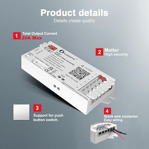 GLEDOPTO Matter RGBCCT LED Controller 20A Current Max - Image 2