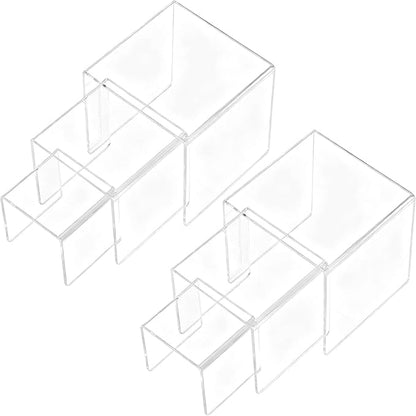Chuangdi 2 Sets Acrylic Display Risers, Product Stand, Jewelry Display Riser by Chuangdi