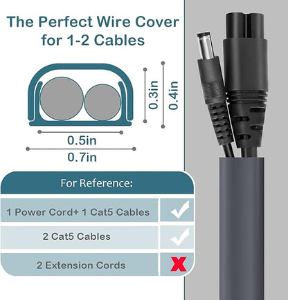 ZhiYo Wire Covers for 2 Cords, Wire Hider on Wall Mounted, 68in Cord Cover Kit - Image 2