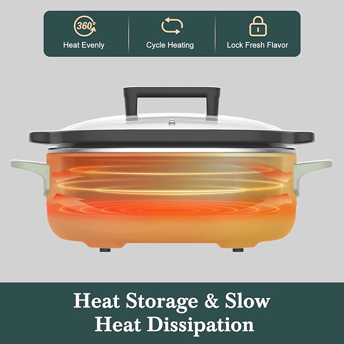 MAGNIFIQUE 6 Quart Programmable Slow Cooker Removable Healthy Nonstick Pot - Image 5
