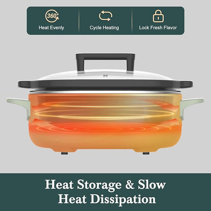 MAGNIFIQUE 6 Quart Programmable Slow Cooker Removable Healthy Nonstick Pot - Image 5