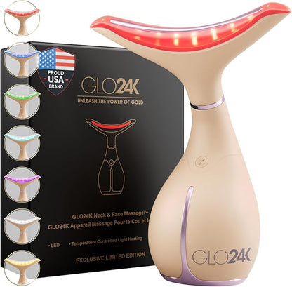 GLO24K 7 Color Beauty Device – Triple LED Action & Vibration Technology Facial by GLO24K