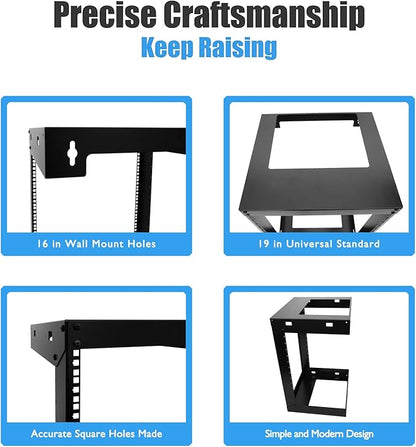Raising Electronics 15U Wall Mount Open Frame 19 Inch Server Equipment Rack - Image 4