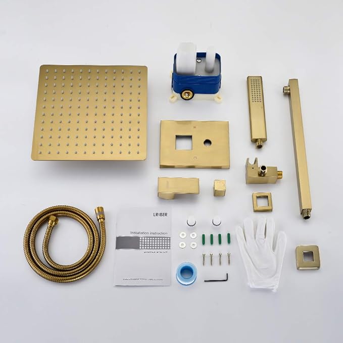 Iriber Brushed Gold Rain Shower System - Image 7