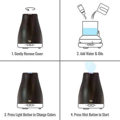 HealthSmart Essential Oil Diffuser, Cool Mist Humidifier and Aromatherapy - Image 4