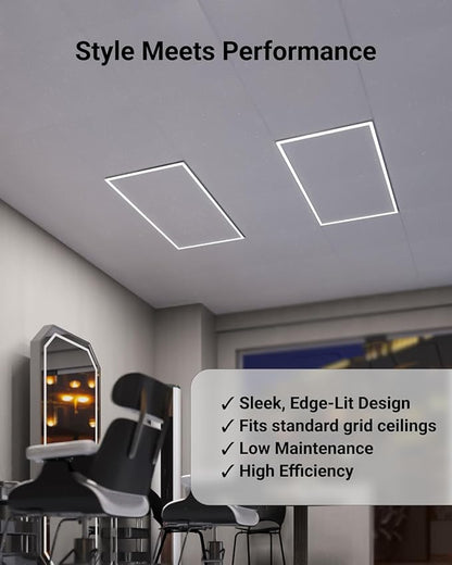 Sunco 10 Pack 2x4 Edge-Lit Frame LED Panel Lights, Drop Ceiling Flat Light - Image 3