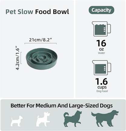Ceramic 1.6 Cup Slow Feeder Dog Bowl - Image 2