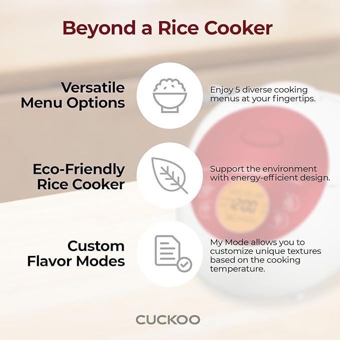 CUCKOO Micom Rice Cooker 3 Cup Uncooked / 6 Cup Cooked, Korean Fuzzy Logic Rice - Image 5