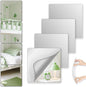 Shatterproof Peel and Stick on Mirror Tiles for Wall Decorative, 4 pcs 14”x12” Unbreakable Small Mirrors for Wall Classroom Decor, Toddlers Mirror for Kids Bedroom, Plastic Door Adhesive Mirrors