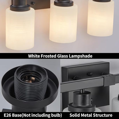 DIKAIDA 6-Light Black Vanity Lights, Matte Bathroom Lighting Fixtures - Image 4