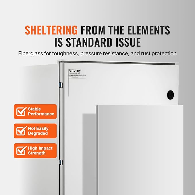 VEVOR Fiberglass Enclosure 19.7 x 15.7 x7.9 Electrical Enclosure Box NEMA 3X - Image 3