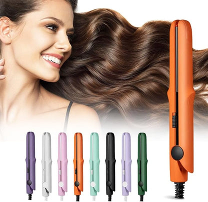 2026 New Mini Curling Iron for Short Hair, 2 in 1 Mini Curling Wand & Flat Iron by Juvhot