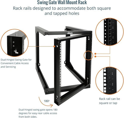 Tecmojo 12U Wall Mount Server Rack, Open Frame Network Rack - Image 3