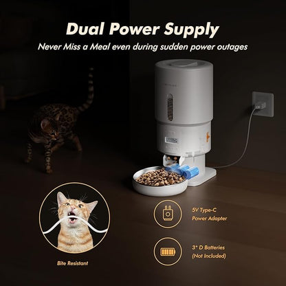 Automatic Cat Feeder - 5L Anti-Clog Cat Food Dispenser Keeps 2-15mm Dry Food - Image 7