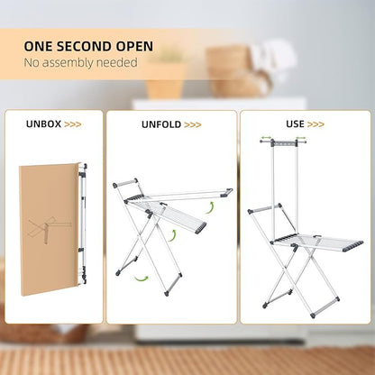 Unkqan Clothes Drying Rack, Foldable Laundry Rack - Image 7
