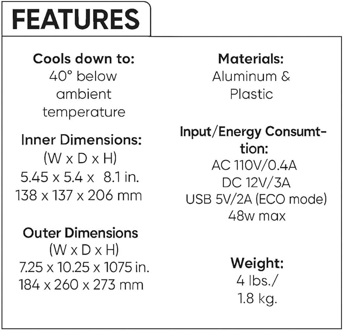 Cooluli Mini Fridge for Bedroom - Image 4