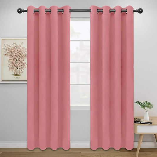 Easy-Going Blackout Curtains for Bedroom, Solid Thermal Insulated Grommet and by Easy-Going