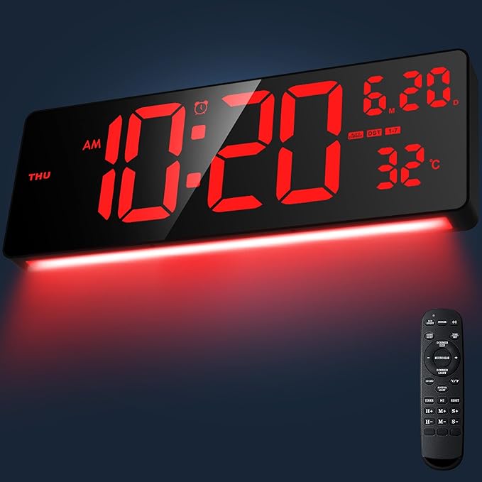 Xflyee 16.5" Large Digital Wall Clock by Xflyee