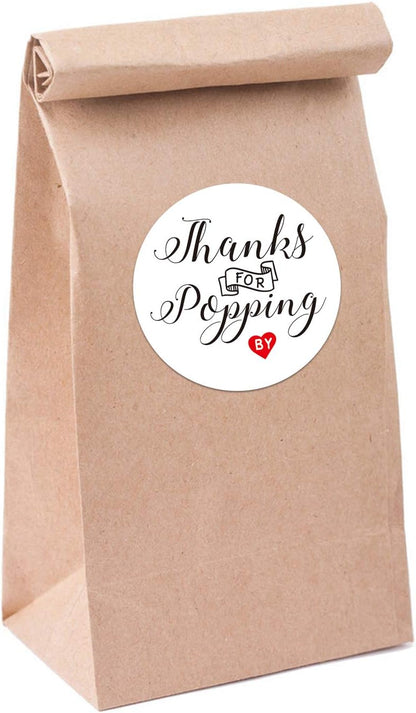 50 Thanks for Popping By Stickers, Baby Shower Favor Stickers, Baby Shower Stickers, 2 Inch