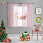 Christmas Baby Pink Sheer Pink Voile Curtains Short Translucent Solid Color 45 Inch Length Rod Pocket Baby Pink Sheers 45 Inches Long For Small Windows Bedroom Living Room Kitchen 2 Panels 52x45