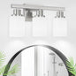 DIKAIDA 3-Light Bathroom Light Fixtures, Nickel Vanity Light, Modern Bathroom by DIKAIDALights