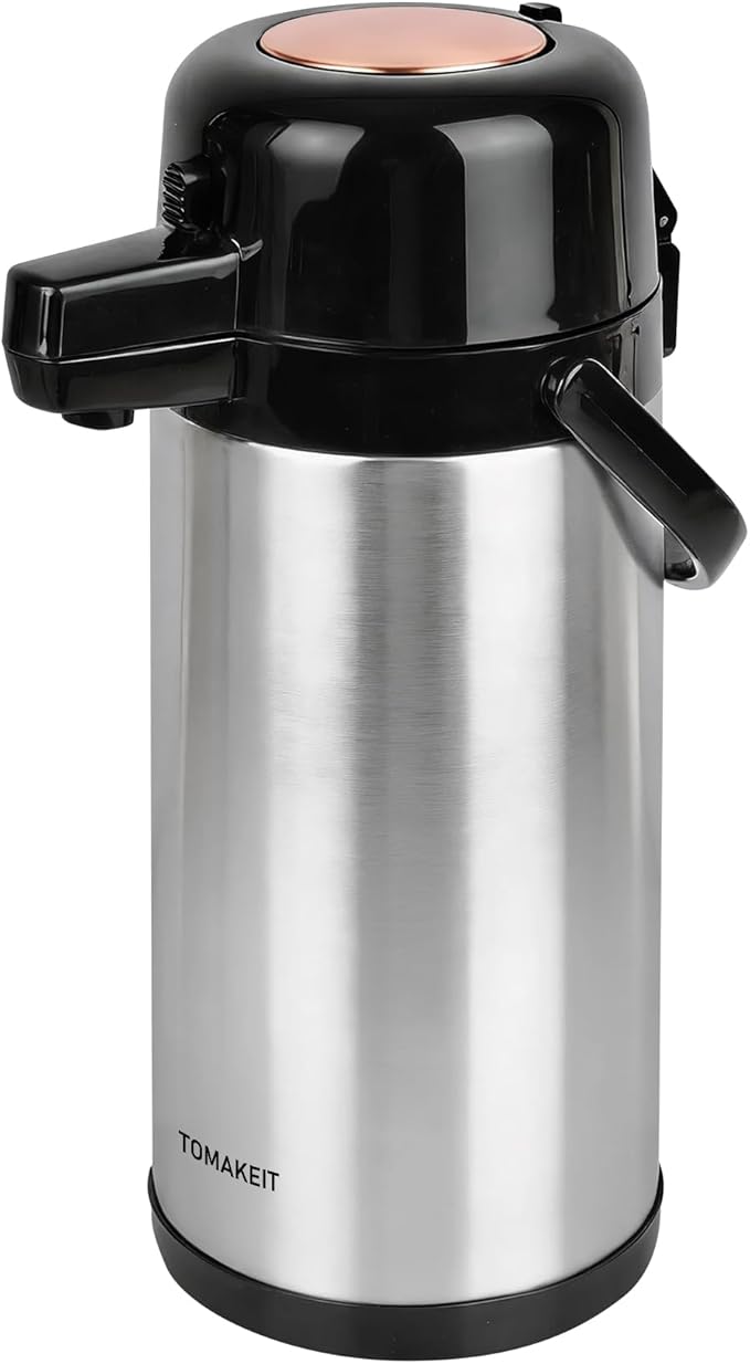 Airpot Coffee Carafe for Keeping Hot, 102oz/3L Coffee Dispenser Thermal by TOMAKEIT