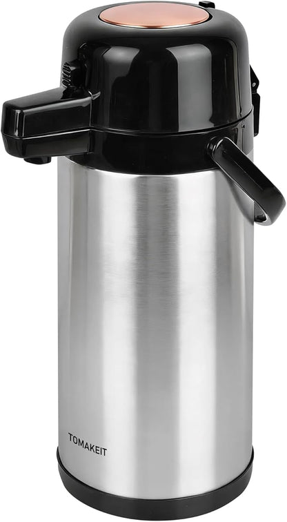 Airpot Coffee Carafe for Keeping Hot, 102oz/3L Coffee Dispenser Thermal by TOMAKEIT