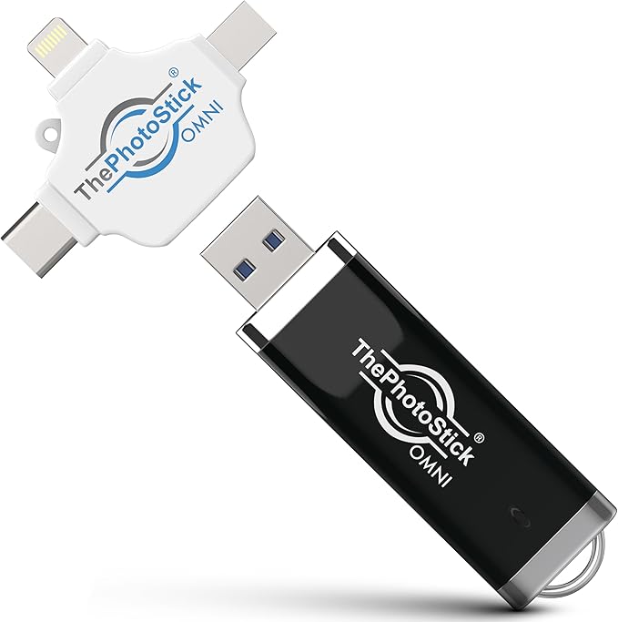 ThePhotoStick® Omni 128GB USB Flash Drive & Memory Stick – Photo & Video Backup by ThePhotoStick