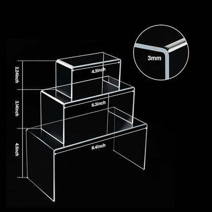 Chuangdi 2 Sets Acrylic Display Risers, Product Stand, Jewelry Display Riser - Image 2
