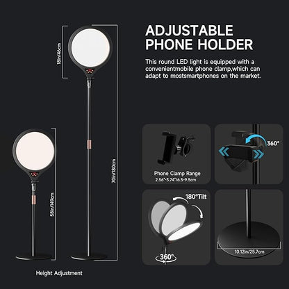 Ring Light with Stand and Phone Holder, Selfie Ringlight - Image 5