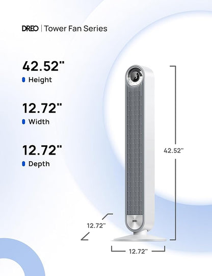 Dreo Tower Fan for Bedroom, Upgrated DC 9 Speeds Ultra-Quiet Floor Fan - Image 7