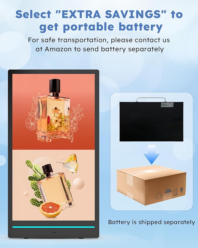 55-inch Rechargeable Portable FHD Outdoor Digital Signage Displays, IP65 - Image 2