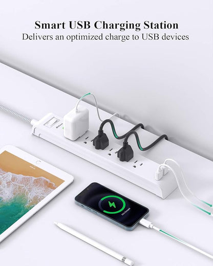 2 Pack Power Strip - 15FT Long Extension Cord - Image 3